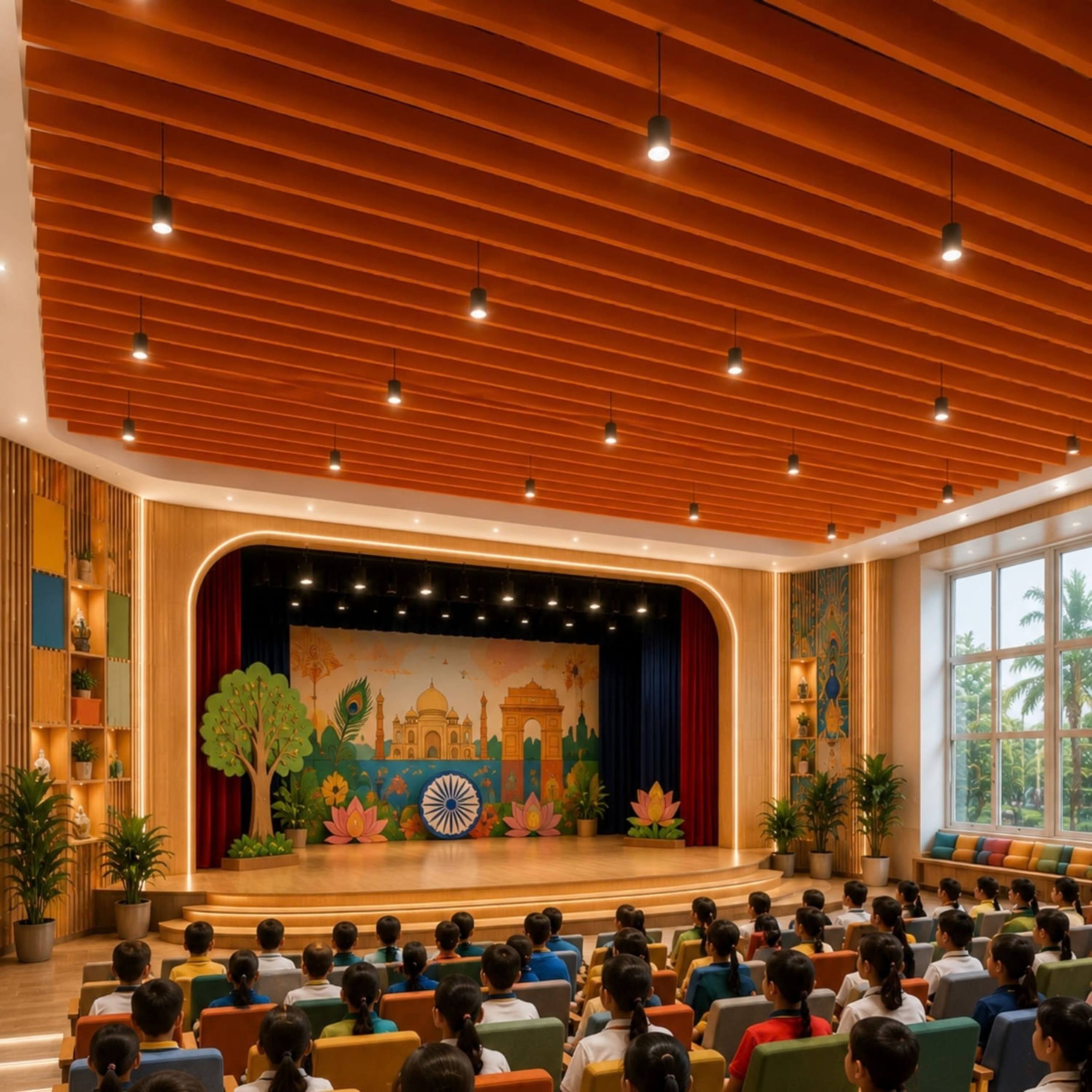 Educational facilities: acoustic ceiling baffles in Nepal