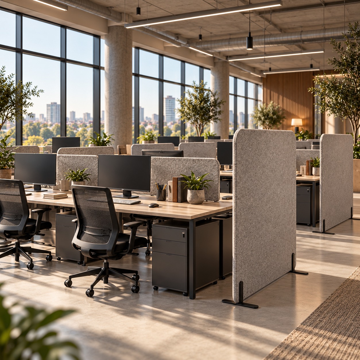 Open-plan offices: acoustic screens in Bihar
