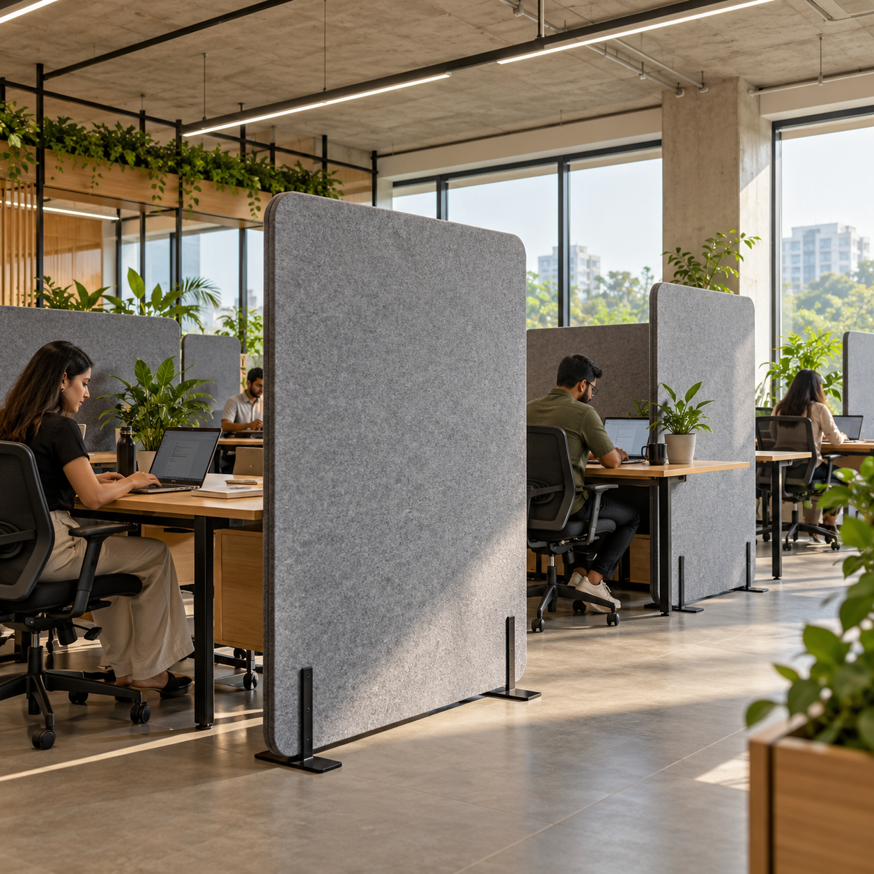 Co-working spaces: acoustic screens in Bihar