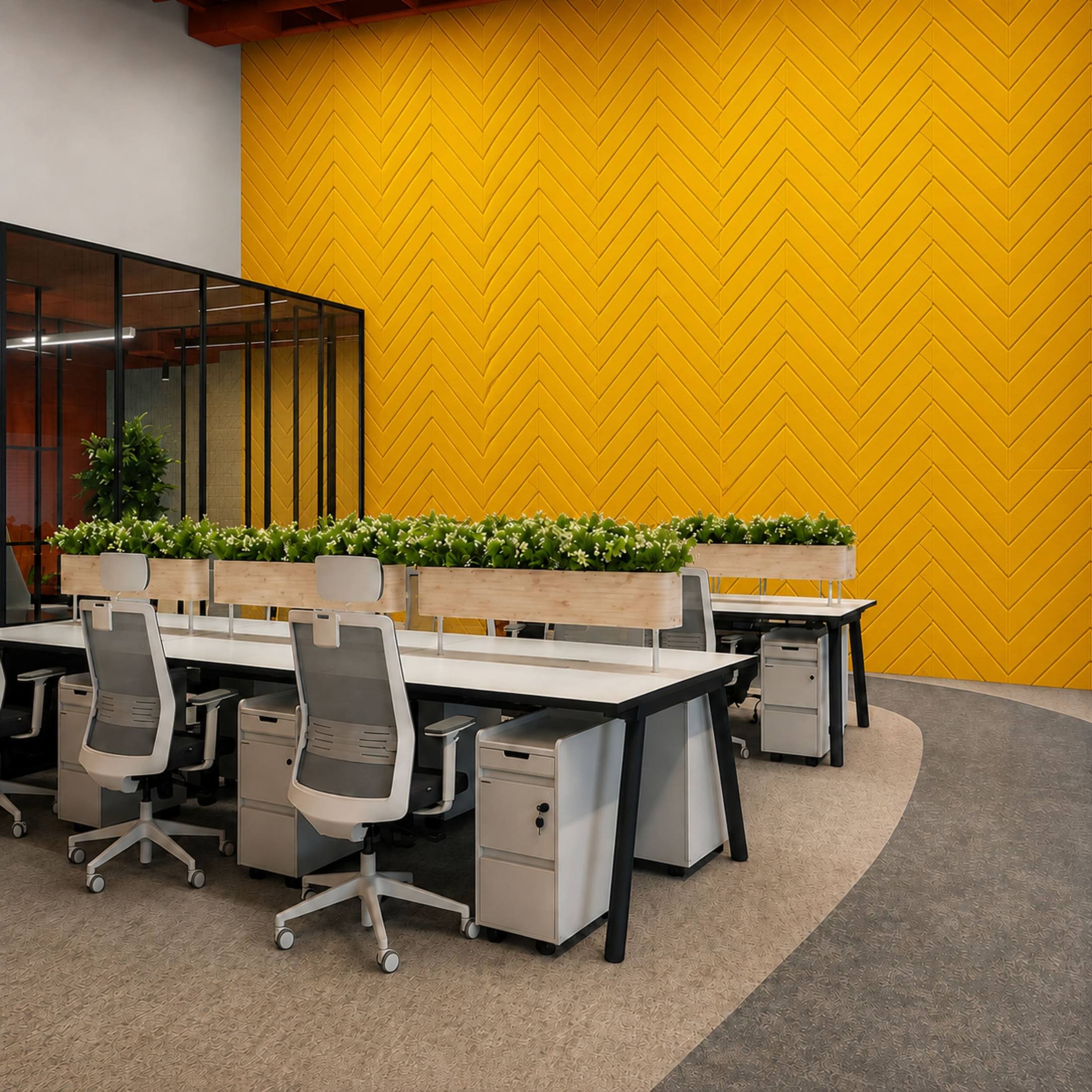Luxury commercial interiors: CNC groove acoustic panels in Bareilly