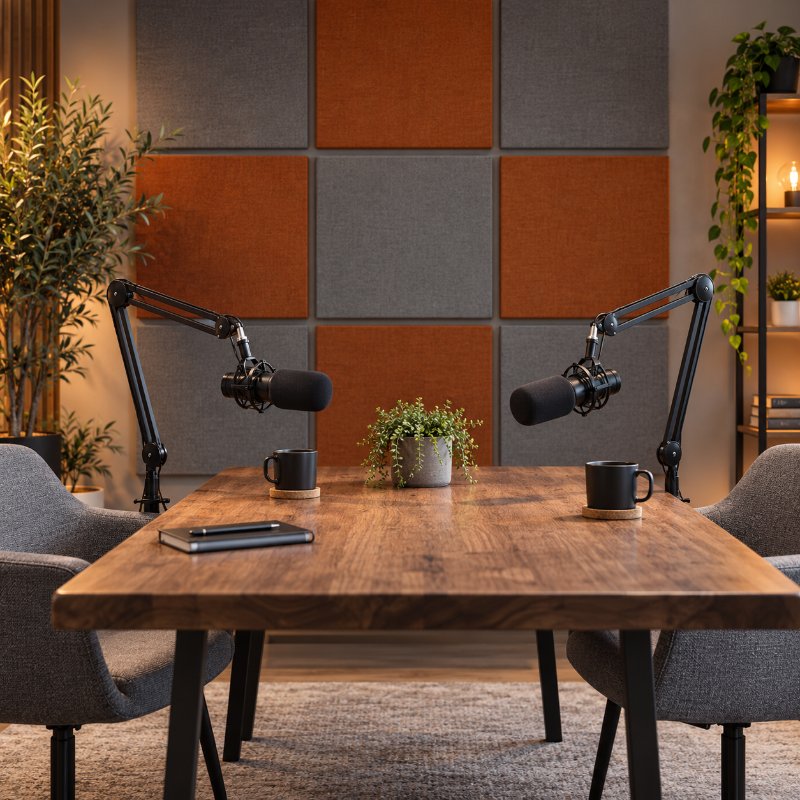 Podcast setups: acoustic fabric panels in Mysore