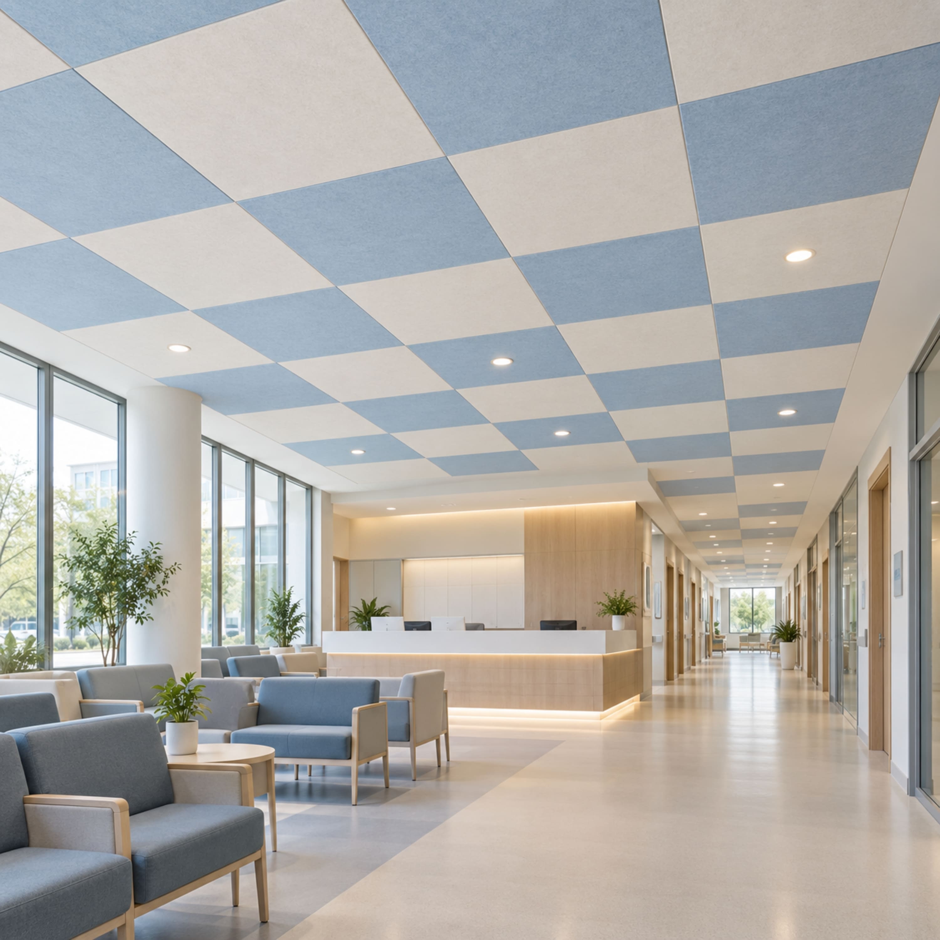 Healthcare settings: felt acoustic ceiling tiles in Cairo