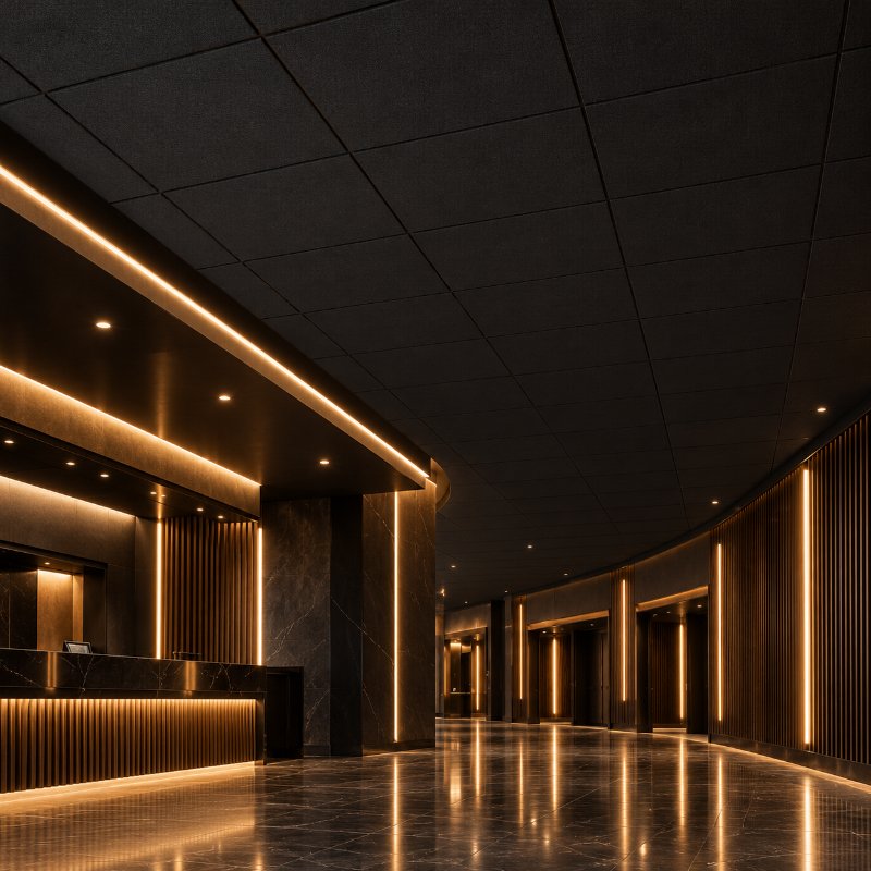 Energy-efficient buildings: fibreglass acoustic ceiling tiles in Austin