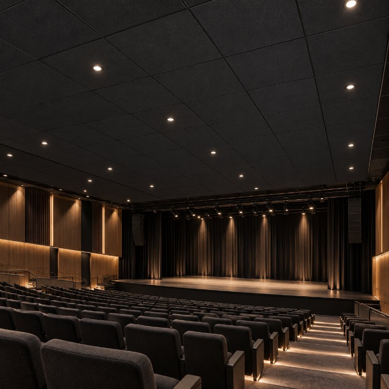 Public spaces: fibreglass acoustic ceiling tiles in Austin