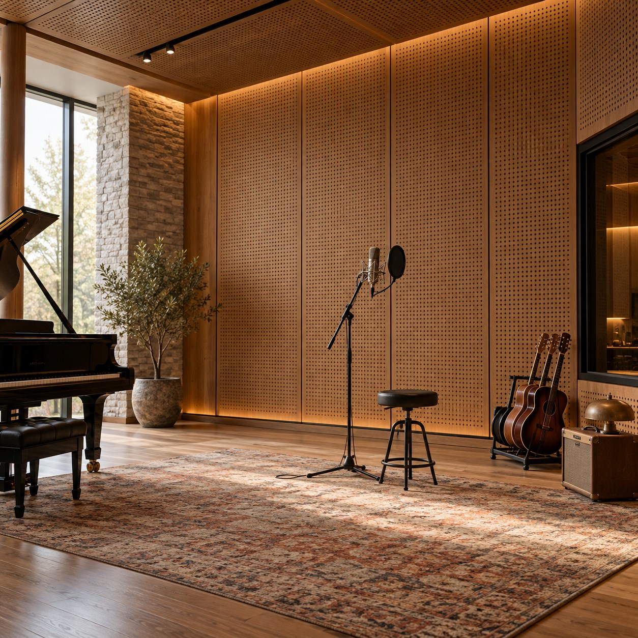 Recording studios: perforated wooden acoustic panels in Bareilly