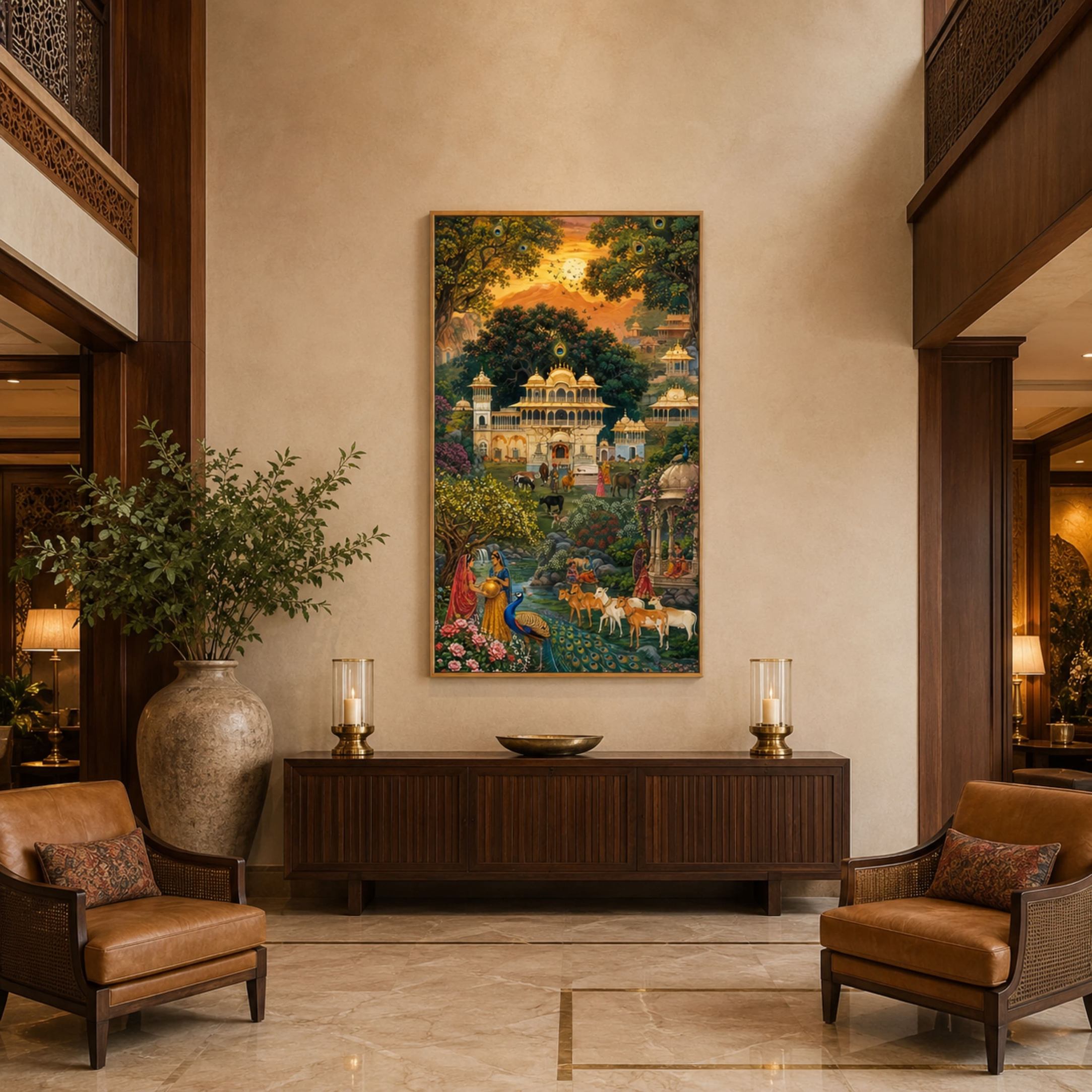 Hospitality: printed acoustic panels in Agra