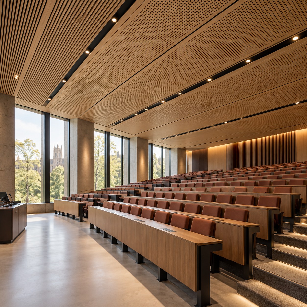Educational facilities: wooden acoustic ceiling tiles in Bareilly