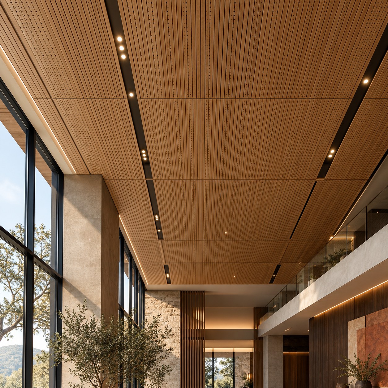 Wooden Acoustic Ceiling Tiles in Bareilly by MMT Acoustix