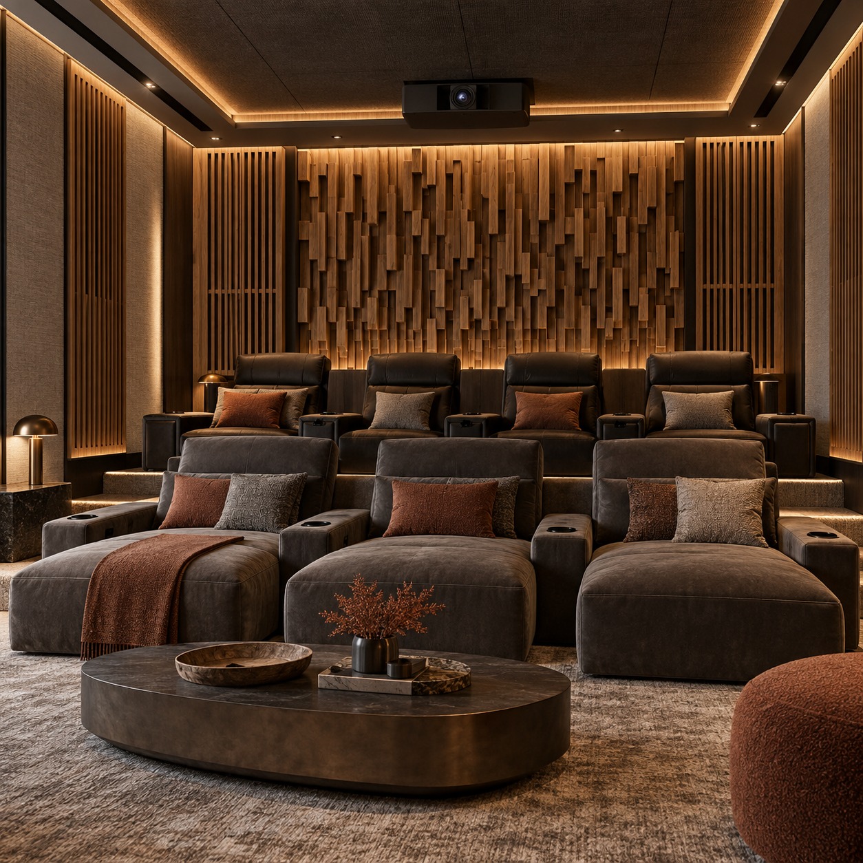 Home theatres: wooden sound diffusers in Nepal